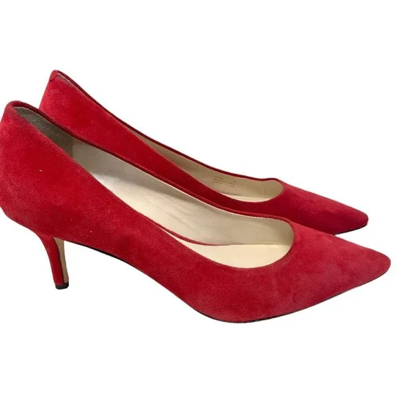 Cole Haan Red Suede Heels - Picture 3 of 11